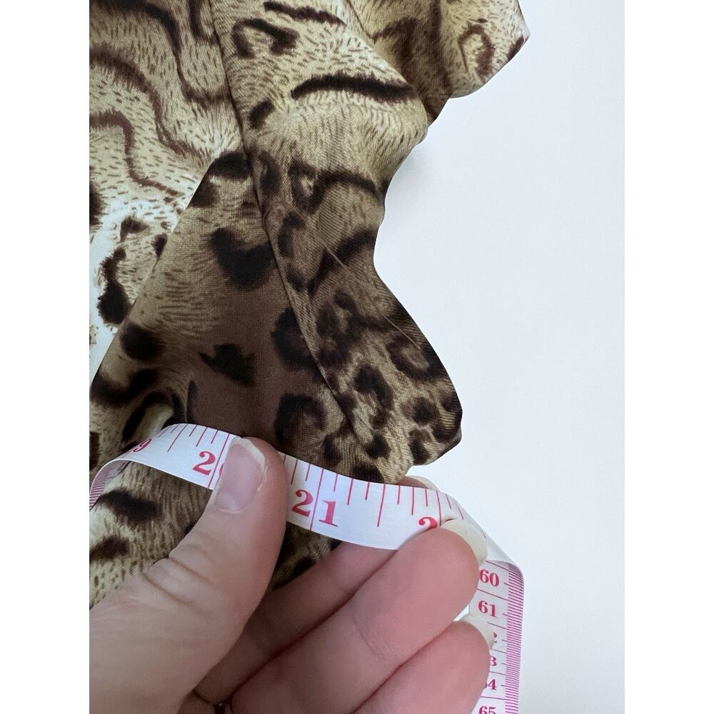 Vintage 90s Y2K Ruched Animal Print Cap Sleeve Top Large Button Up Grunge Goth - Picture 10 of 15
